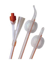 Foley Catheter Folysil 2-Way Coude Tip 5 - 15 cc Balloon 14 Fr. Silicone AA6314 Each/1