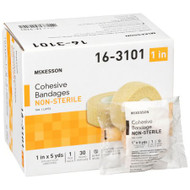 Cohesive Bandage McKesson 1 Inch X 5 Yard Standard Compression Self-adherent Closure Tan NonSterile 16-3101 Pack/1