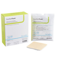 Silicone Foam Dressing ComfortFoam 4 X 4 Inch Square Adhesive without Border Sterile 00315E Box/10