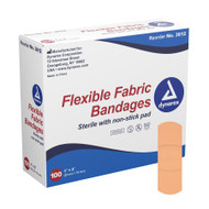 Adhesive Strip Dynarex 1 X 3 Inch Fabric Rectangle Tan Sterile 3612 Box/100