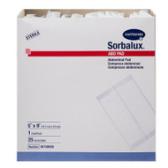 Abdominal Pad Sorbalux ABD NonWoven / Cellulose 5 X 9 Inch Rectangle Sterile 48700000 Case/400