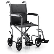 Transport Chair McKesson Steel Silver Vein Frame 250 lbs Fixed Arms Padded Black 146-TR39E-SV Each/1