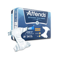 Adult Incontinent Brief AttendsExtended Wear Tab Closure Large Disposable Heavy Absorbency DDEW30 BG/14