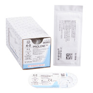 Suture with Needle Prolene Nonabsorbable Blue Monofilament Polypropylene Size 4-0 18 Inch Suture 1-Needle 13 mm 3/8 Circle Precision Point - Reverse Cutting Needle 8699G Box/12