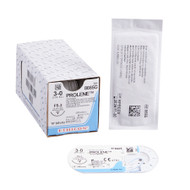 Suture with Needle Prolene Nonabsorbable Blue Monofilament Polypropylene Size 3-0 18 Inch Suture 1-Needle 19 mm 3/8 Circle Reverse Cutting Needle 8665G Box/12