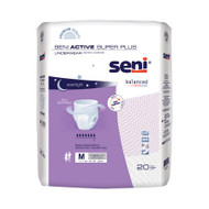 Unisex Adult Absorbent Underwear Seni Active Super Plus Pull On with Tear Away Seams Medium Disposable Heavy Absorbency S-ME20-AP1 Pack/20