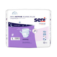 Unisex Adult Absorbent Underwear Seni Active Super Plus Pull On with Tear Away Seams Large Disposable Heavy Absorbency S-LA08-AP1 Pack/8