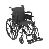 Lightweight Wheelchair drive Cruiser III Dual Axle Desk Length Arm Flip Back / Removable Padded Arm Style Swing-Away Footrest Black Upholstery 18 Inch Seat Width 300 lbs. Weight Capacity 146-K318ADDA-SF Each/1
