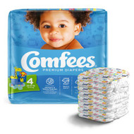 Unisex Baby Diaper Comfees Size 4 Disposable Moderate Absorbency CMF-4 Bag/31