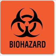 Pre-Printed Label UAL Warning Label Red Paper Biohazard / Symbol Black Biohazard 3 X 3 Inch 12002-M Pack/20