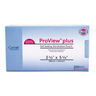 Sterilization Pouch ProView plus Gas / Steam / Chemical Vapor 3-1/2 X 5-1/4 Inch Transparent / Blue Self Seal Paper / Film 4455AW Box/200