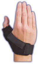 Thumb Brace Tee Pee Thumb Protector Adult Medium Hook and Loop Strap Closure Left Hand Black