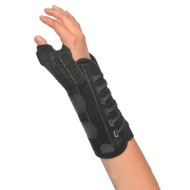 Thumb Brace with Wrist Support Titan Thumb Adult One Size Fits Most Dual-Pull Lace Closure Right Hand Black