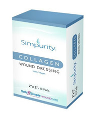 Collagen Dressing Simpurity Without Border Collagen 2 X 2 Inch 5 Count