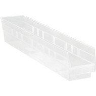 CF535 Plastic SHELF Bins (CLEAR) 4-1/8"Wx23-5/8"Dx4"H