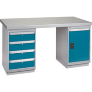 FG134 Workbenches (steel-wood fill tops) 30"Wx60"Lx34"H