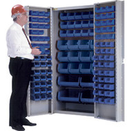 CB443 Storage Cabinets BLUE bins38"Wx24"Dx72"H