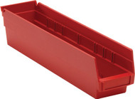 CB391 Plastic SHELF Bins (RED) 4-1/8"Wx17-7/8"Dx4"H