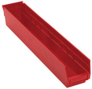 CC406 Plastic SHELF Bins (RED) 4-1/8"Wx23-5/8"Dx4"H