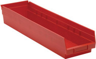 CC409 Plastic SHELF Bins (RED) 6-5/8"Wx23-5/8"Dx4"H