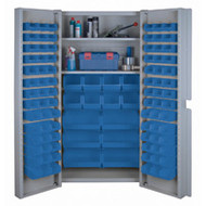 CF355 Storage Cabinets Blue bins38"Wx24"Dx72"H