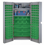 CF357 Storage Cabinets Green bins38"Wx24"Dx72"H