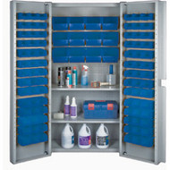 CF371 Storage Cabinets Blue bins38"Wx24"Dx72"H