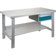 FG289 Workbenches (steel-wood fill tops) 24"Wx60"Lx34"H