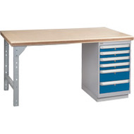 FG444 Workbenches (steel-wood fill tops) 24"Wx60"Lx34"H