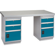 FG243 Workbenches (steel-wood fill tops) 30"Wx72"Lx34"H