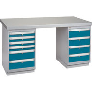 FG625 Workbenches (steel-wood fill tops) 36"Wx60"Lx34"H