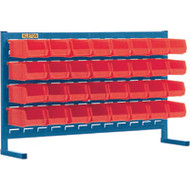 CB152 LOUVERED Bench Racks/RED bins 4 1/8"W x 7 3/8"D x 3"H