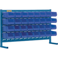 CB151 LOUVERED Bench Racks/BLUE bins 4 1/8"W x 7 3/8"D x 3"H
