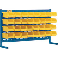 CB153 LOUVERED Bench Racks/YELLOW bins 4 1/8"W x 7 3/8"D x 3"H