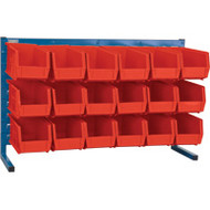 CB155 LOUVERED Bench Racks/RED bins 5 1/2"W x 10 7/8"D x 5"H