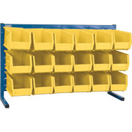CB156 LOUVERED Bench Racks/YELLOW bins 5 1/2"W x 10 7/8"D x 5"H