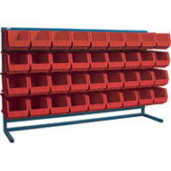 CB185 LOUVERED Bench Racks/RED bins 8 1/4"W x 14 3/8"D x 7"H