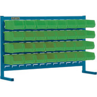 CF361 LOUVERED Bench Racks/GREEN bins 4 1/8"W x 7 3/8"D x 3"H