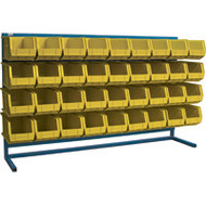 CB186 LOUVERED Bench Racks/YELLOW bins 8 1/4"W x 14 3/8"D x 7"H