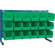 CF363 LOUVERED Bench Racks/GREEN bins 5 1/2"W x 10 7/8"D x 5"H