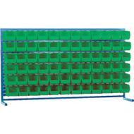CF367 LOUVERED Bench Racks/GREEN bins 5 1/2"W x 10 7/8"D x 5"H
