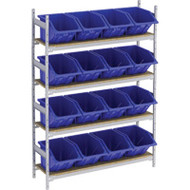 RL981 Shelving (w/16 BLUE plastic bins)  66"Wx18"Dx72"H