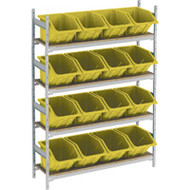 RL983 Shelving (w/16 YELLOW plastic bins)  66"Wx18"Dx72"H