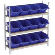 RL985 Shelving (w/12 BLUE plastic bins)  66"Wx18"Dx60"H