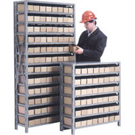 CF049 Shelving (w/48 BLUE plastic bins) 36"Wx12"Dx40"H
