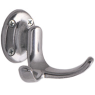 Aluminum Double Prong Coat Hook 151-202 - Silver