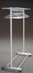 Rolling Aluminum Coat Rack with Single Hanger Bar  179-830 - Multiple Sizes