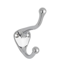 Steel Double Prong Hook 232-580BC- Bright Chrome Finish
