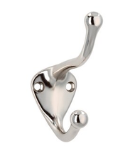 Steel Double Prong Hook 232-580BN- Bright Nickel Finish