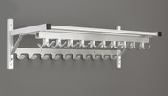 Aluminum Wall-Mounted Coat Hook Rack with 2 Hook Rails and Storage Shelf 178-902 - Multiple Sizes - Free Shipping